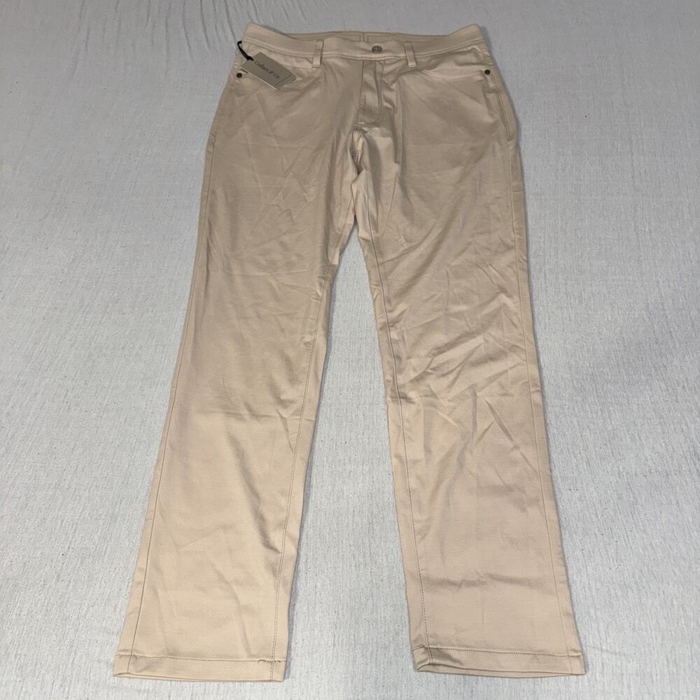 Collars and Co CEO Tech Pull On Pants Stretchy Stone Beige Mens 32x30 NWT